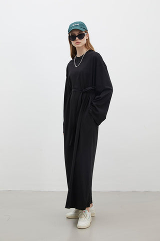 Oversize Cotton Dress Black