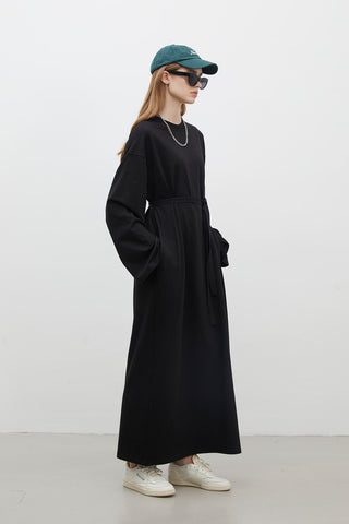 Oversize Pamuklu Elbise Siyah