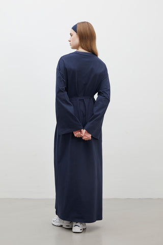 Oversize Cotton Dress Navy Blue