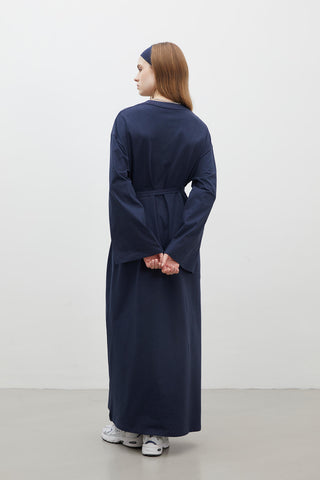 Oversize Pamuklu Elbise Lacivert