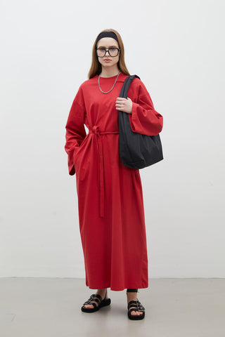 Oversize Cotton Dress Red