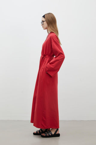 Oversize Cotton Dress Red