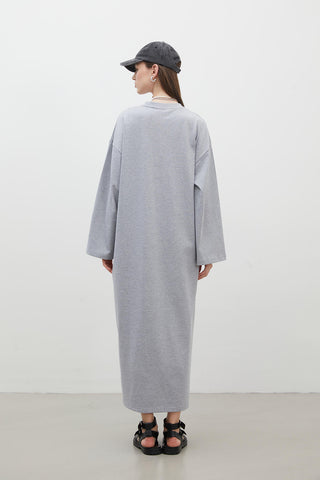 Oversize Cotton Dress Grey