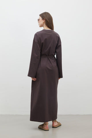 Oversize Cotton Dress Dark Brown