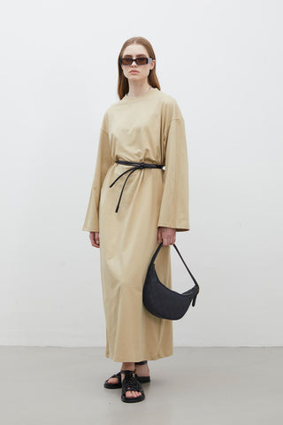 Oversize Cotton Dress Camel