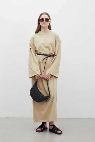 Oversize Cotton Dress Camel