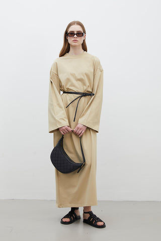 Oversize Cotton Dress Camel