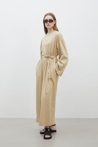 Oversize Cotton Dress Camel