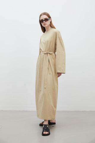 Oversize Cotton Dress Camel