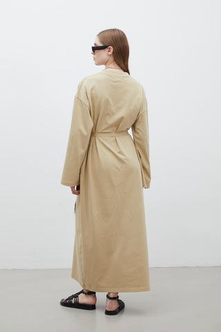 Oversize Cotton Dress Camel