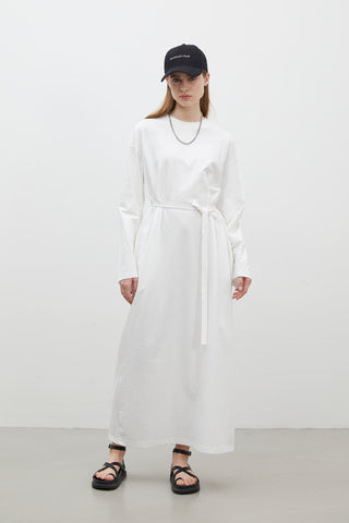 Oversize Pamuklu Elbise Ekru