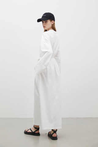 Oversize Pamuklu Elbise Ekru