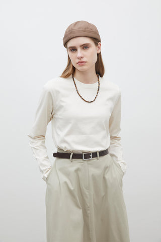 Belted Flared Skirt Green
