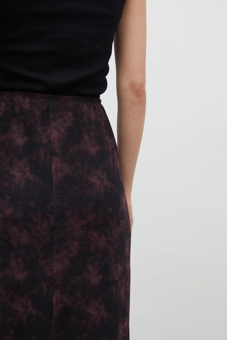 Patterned Tulle Skirt Burgundy