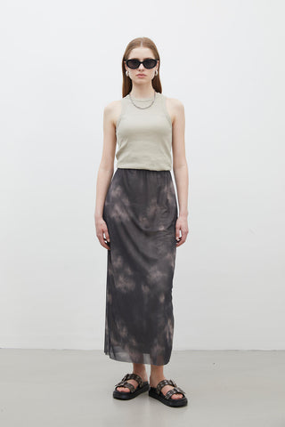 Patterned Tulle Skirt Tie Dye