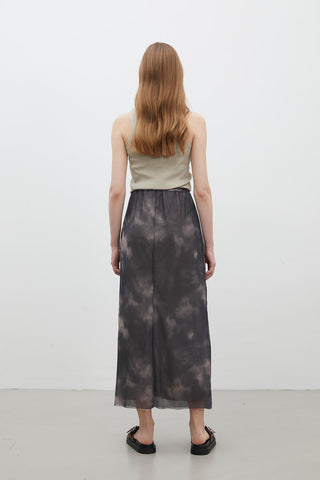 Patterned Tulle Skirt Tie Dye