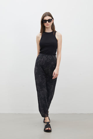 Desenli Tül Etek Retro Çiçek