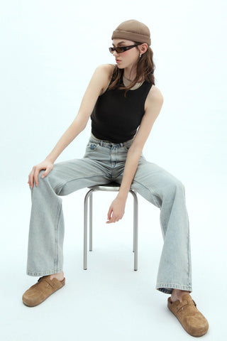 1975 Mid-Rise Denim Trousers Light Blue