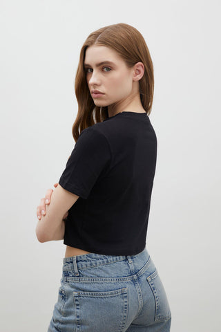 Cotton Crop T-Shirt Black