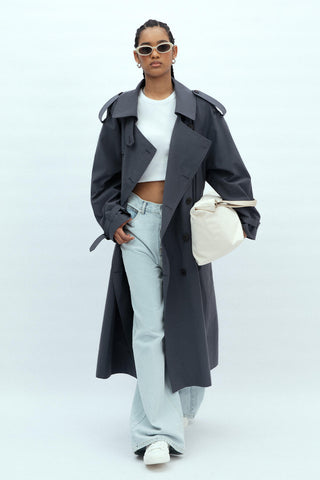Copenhagen Oversize Trench Coat Navy Blue