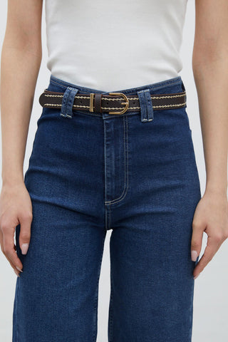 Stitch Detail Belt Brown