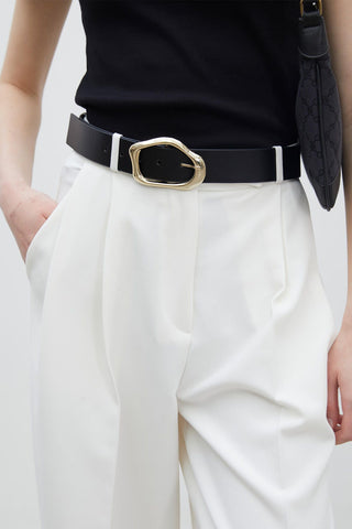 Large Buckled Belt Black