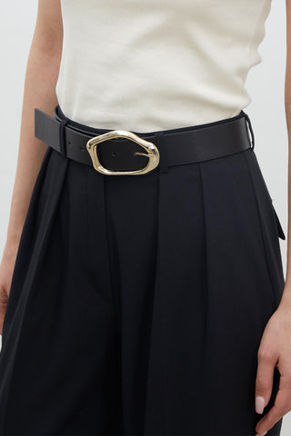 Large Buckled Belt Black