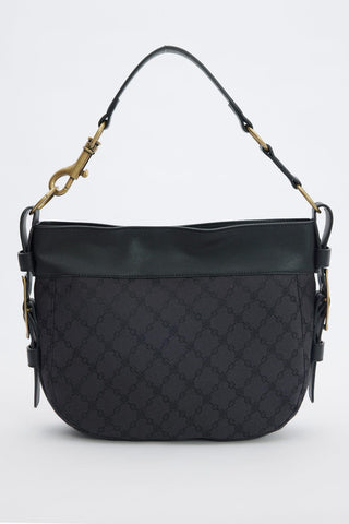 Gaby Leather Detail Shoulder Bag Black