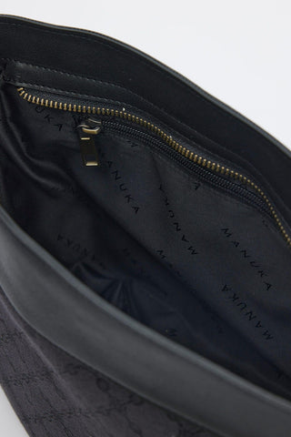 Gaby Leather Detail Shoulder Bag Black