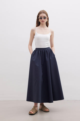 Ruffled Premium Skirt Navy Blue