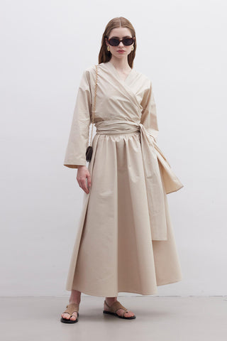 Kimono Stili Premium Gömlek Camel