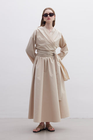 Kimono Style Premium Shirt Camel