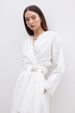 Kimono Stili Premium Gömlek Ekru