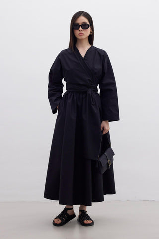 Kimono Style Premium Shirt Black