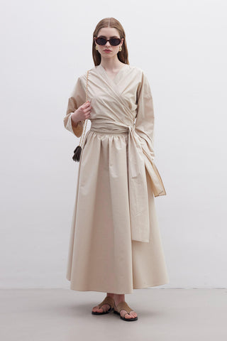 Fırfırlı Premium Etek Camel