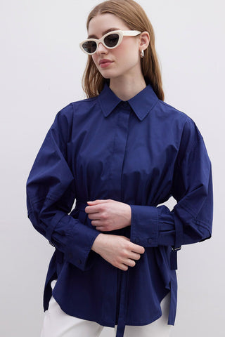 Belt Detail Shirt Navy Blue