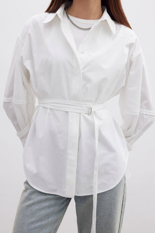 Belt Detail Shirt Ecru