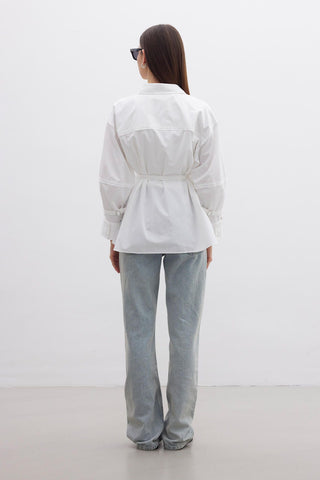 Belt Detail Shirt Ecru