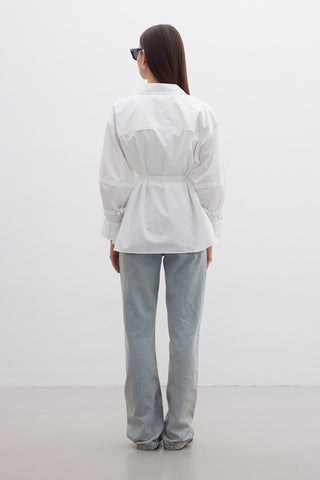Belt Detail Shirt Ecru