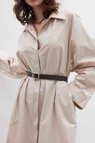 Premium Shirt Dress With Belt Camel