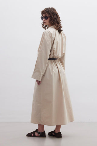 Premium Shirt Dress With Belt Camel