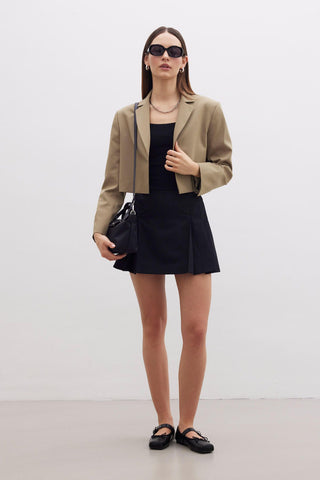 Buttoned Short Jacket Green