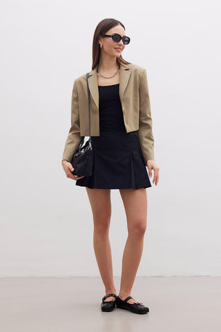 Buttoned Short Jacket Green