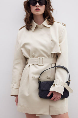 Chelsea Double-Breasted Trench Coat Beige