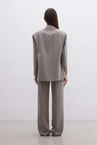 Oversize Doğal Blazer Ceket Vizon