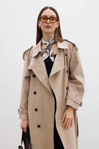 Patterned Satin Neck Scarf Antique