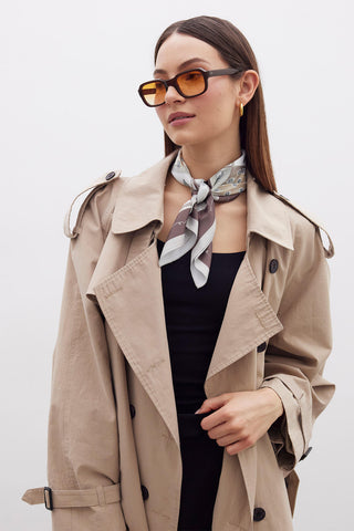 Patterned Satin Neck Scarf Antique