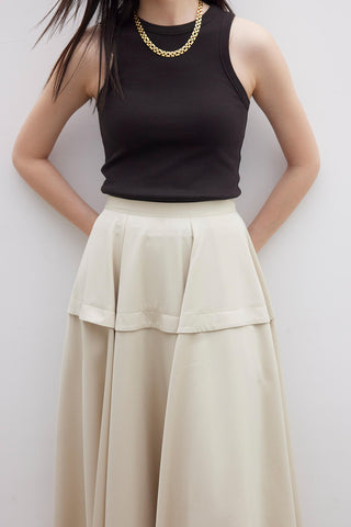 Ruffled Skirt Beige