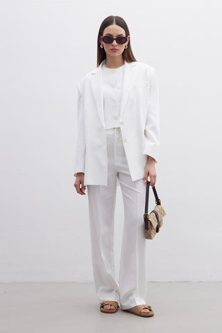 Oversize Natural Blazer Jacket Ecru