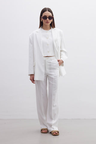 Oversize Natural Blazer Jacket Ecru